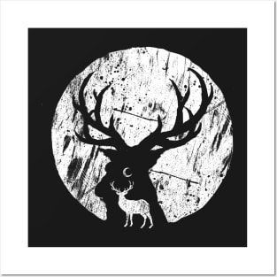 Deer at night Posters and Art